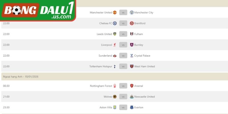 Thời gian thi đấu chính xác